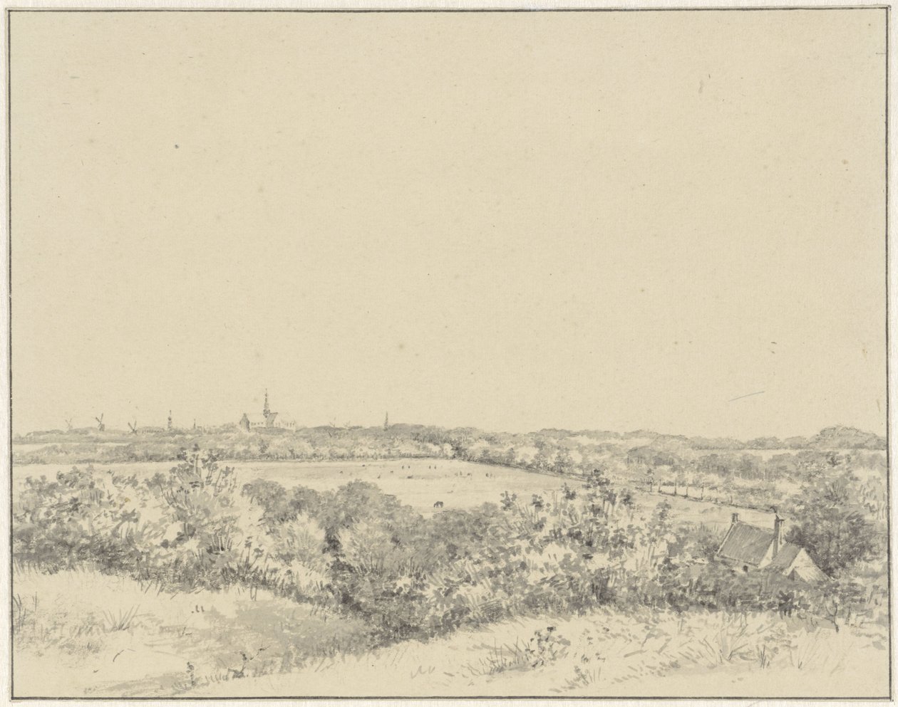 Vista di Haarlem, vista dalle dune da Pieter Ernst Hendrik Praetorius
