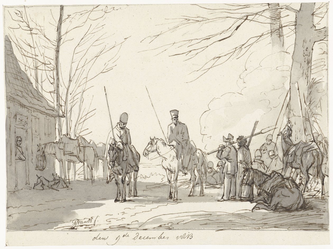 Bivacco dei cosacchi, 9 dicembre 1813 da Pieter Gerardus van Os (signed by artist)