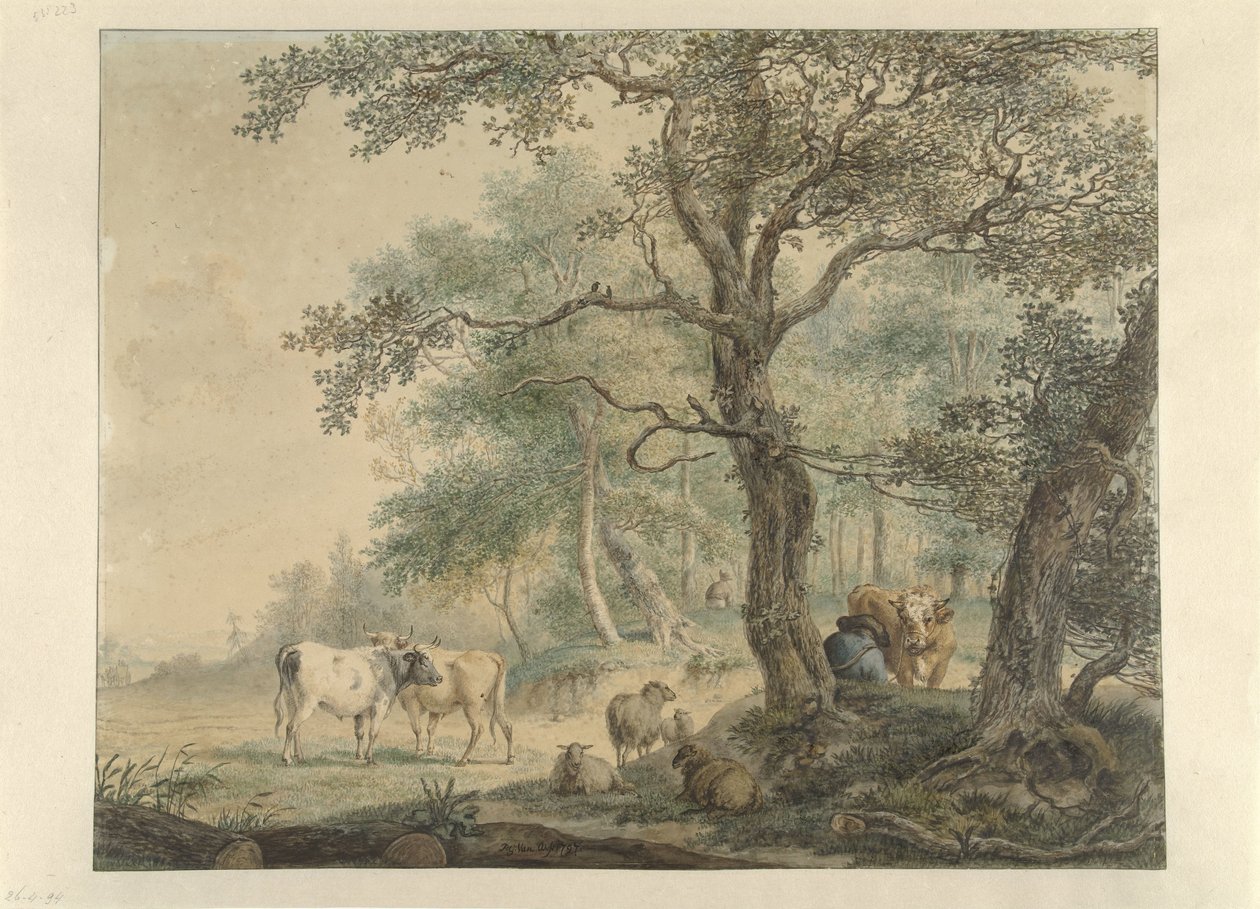 Paesaggio con due pastori con bestiame da Pieter Gerardus van Os