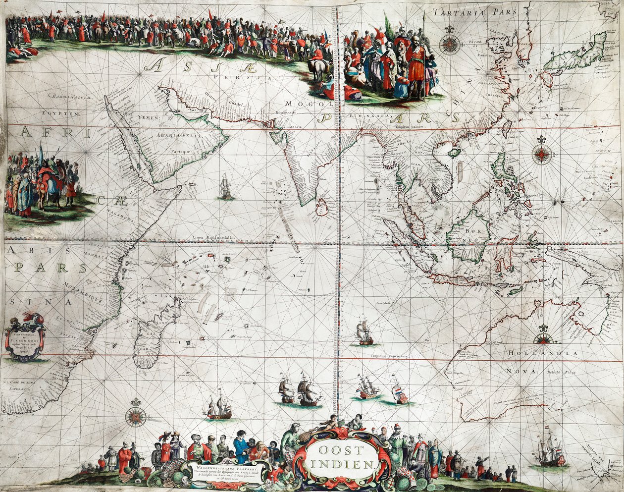 Mappa delle Indie Orientali, c.1666 da Pieter Goos