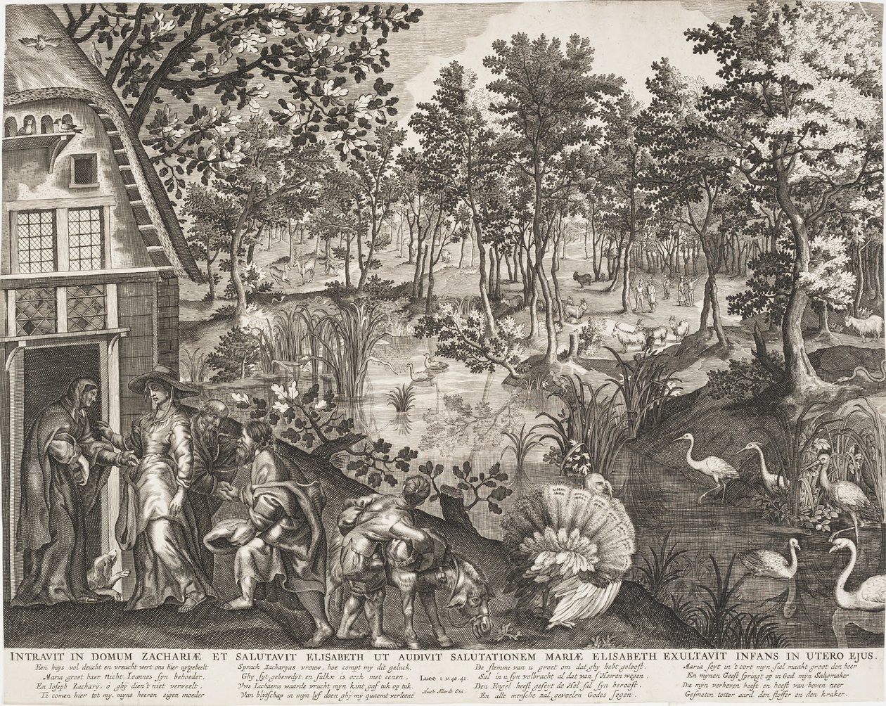 La Visitazione in un paesaggio boscoso da Pieter II de Jode