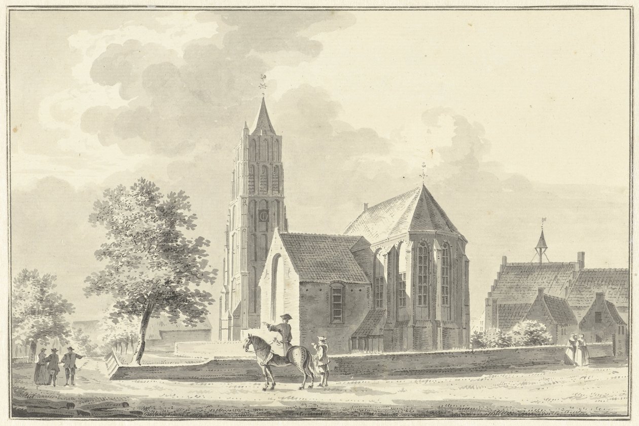 Chiesa e municipio a Heukelom da Pieter Jan van Liender