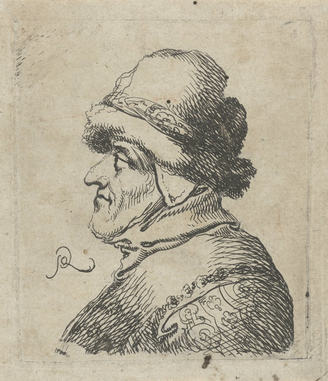 Testa di un vecchio con berretto da Pieter Jansz Quast