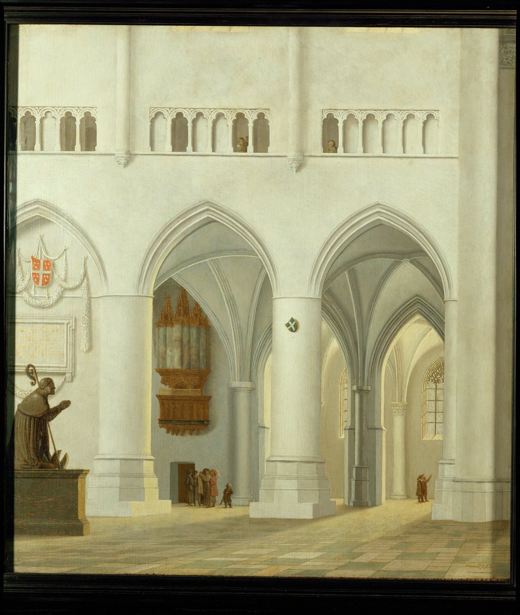 Interno della chiesa di San Bavo ad Haarlem, Paesi Bassi ... da Pieter Jansz Saenredam