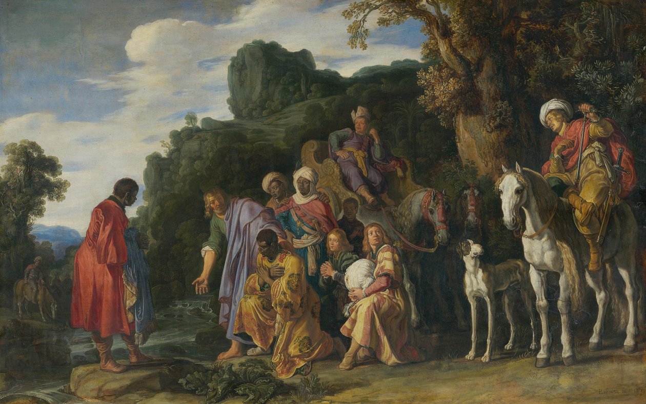 Il battesimo del ciambellano etiope da Pieter Lastman
