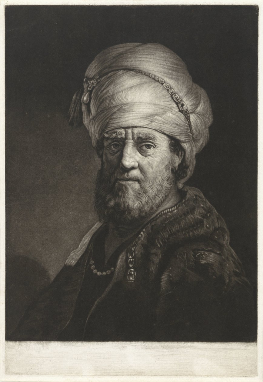 Busto ritratto di un uomo con turbante da Pieter Louw