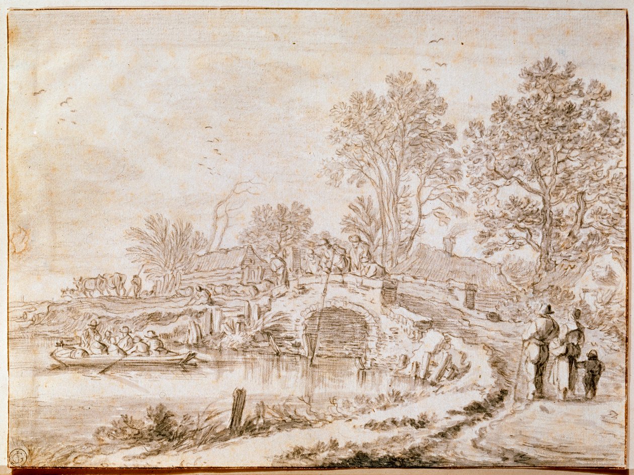 Ponte su un canale nel mese di maggio da Pieter Molijn
