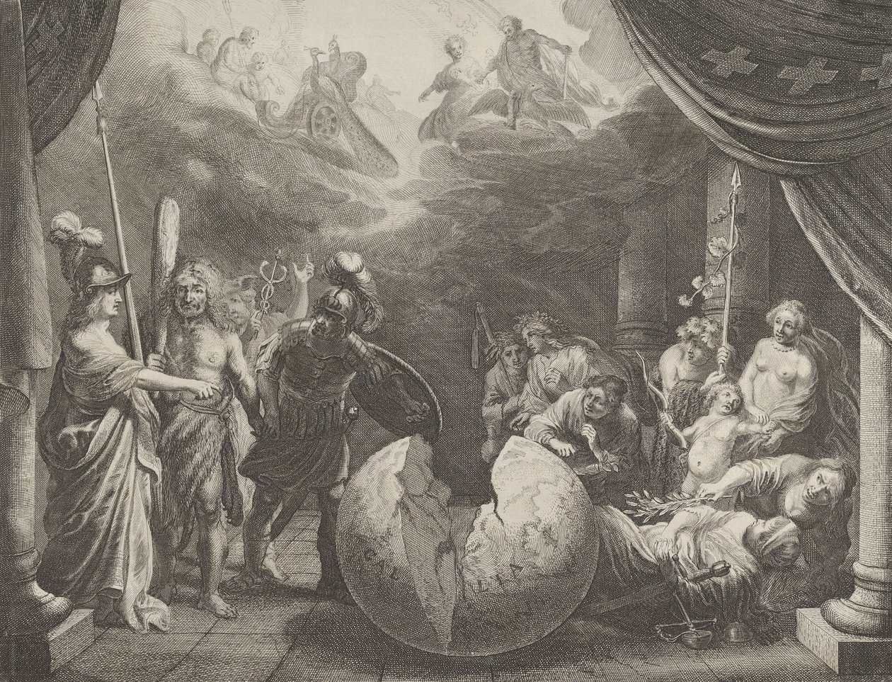 Allegoria sulla Discordia in Francia, da Caspar Barlaeus, Medicea Hospes da Pieter Nolpe