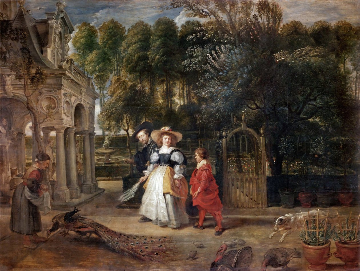 Rubens e Helene Fourment nel giardino, ca 1631 da Peter Paul Rubens