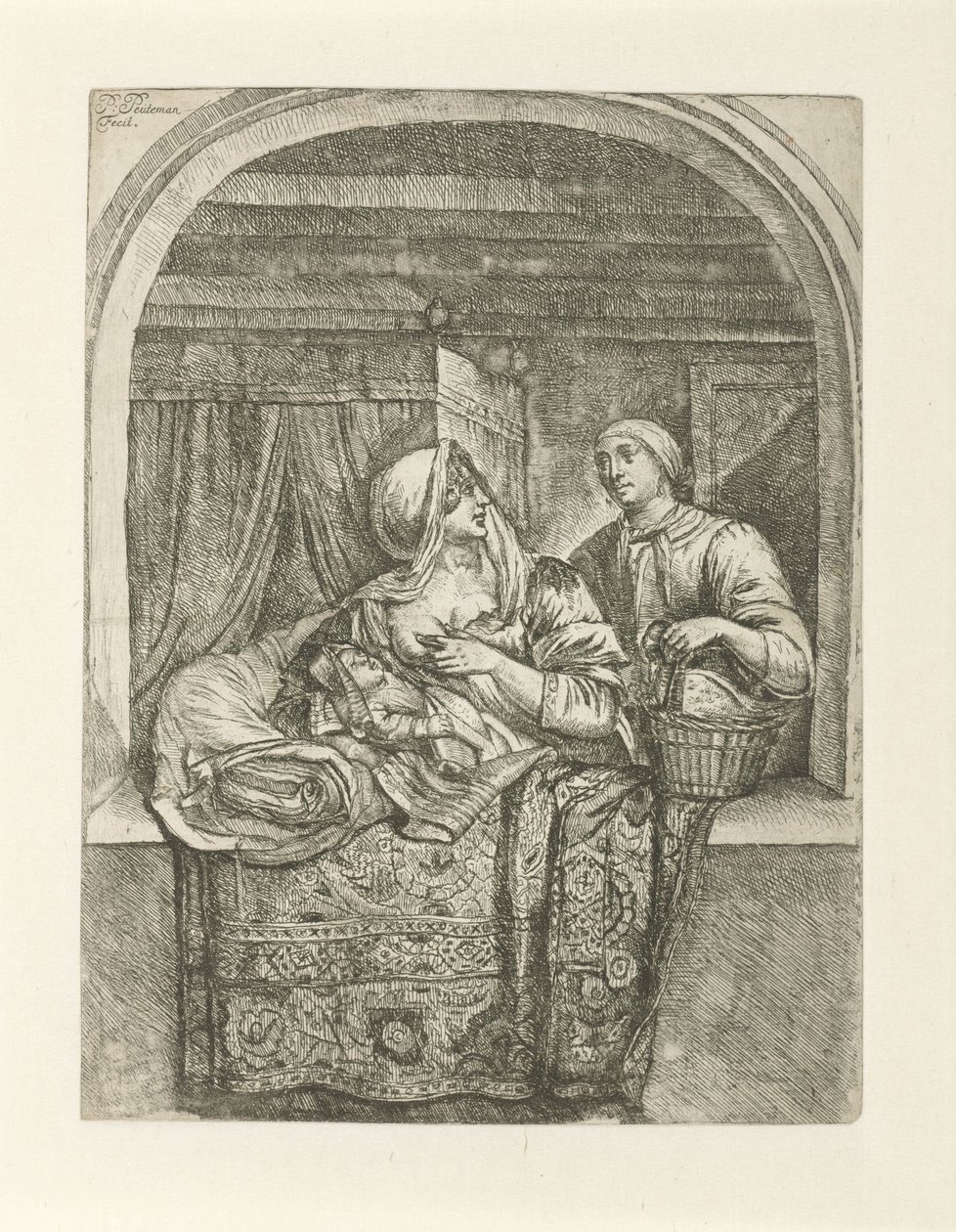 Donna che allatta il suo bambino da Pieter Peutemans