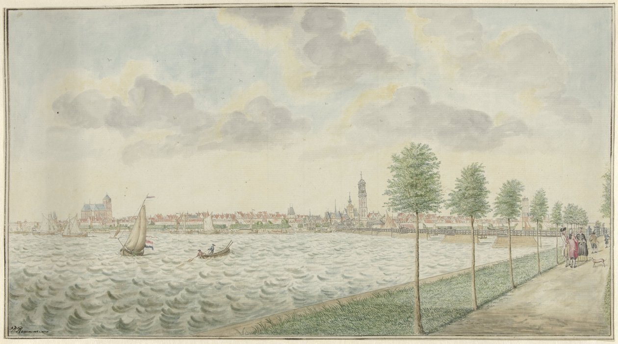 Veduta di Kampen dal lato del fiume da Pieter Remmers