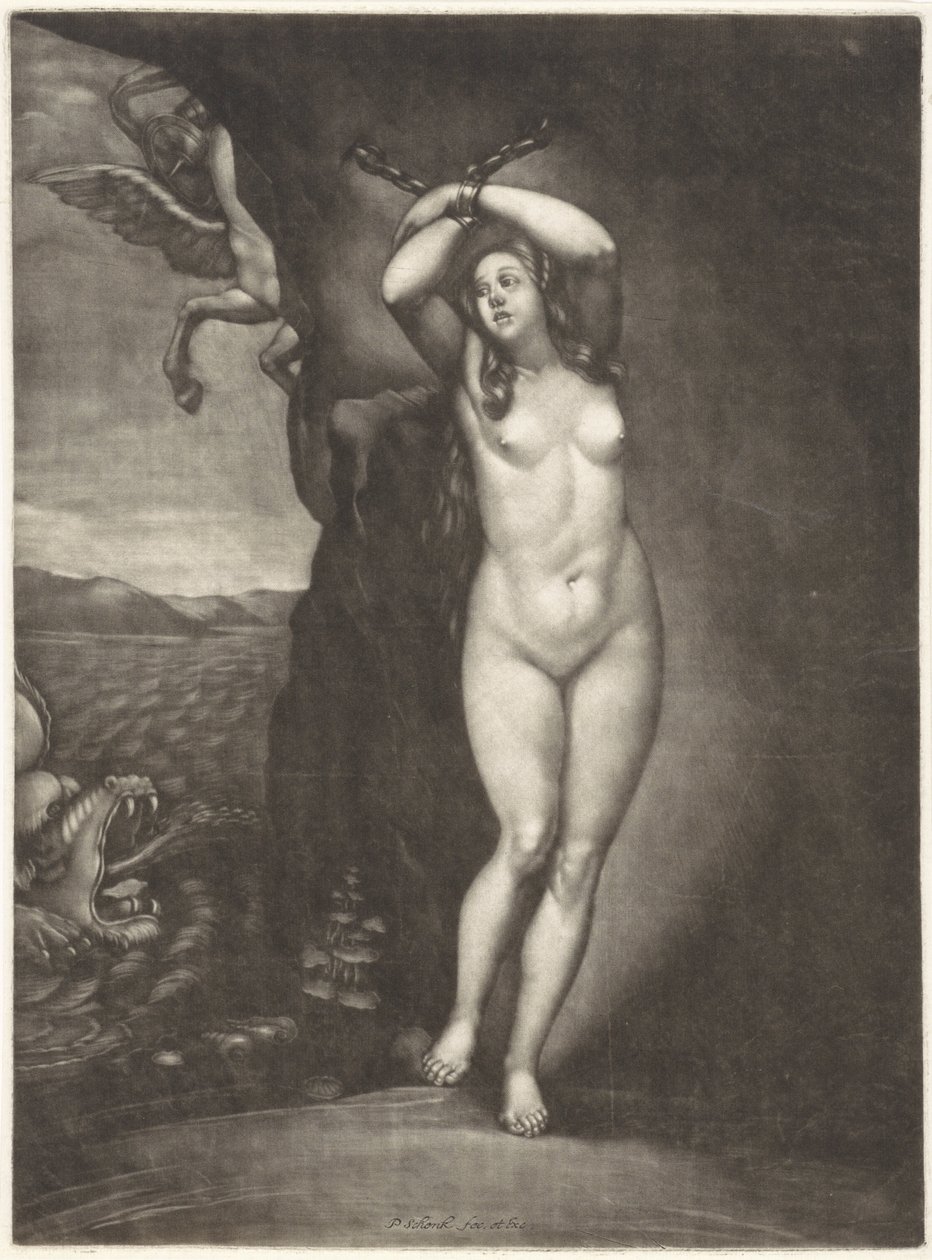 Andromeda incatenata alla roccia da Pieter Schenk (I)