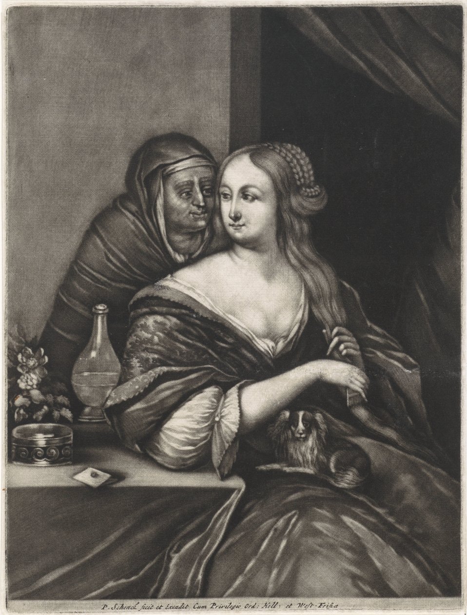 Giovane donna e una mezzana da Pieter Schenk (I)