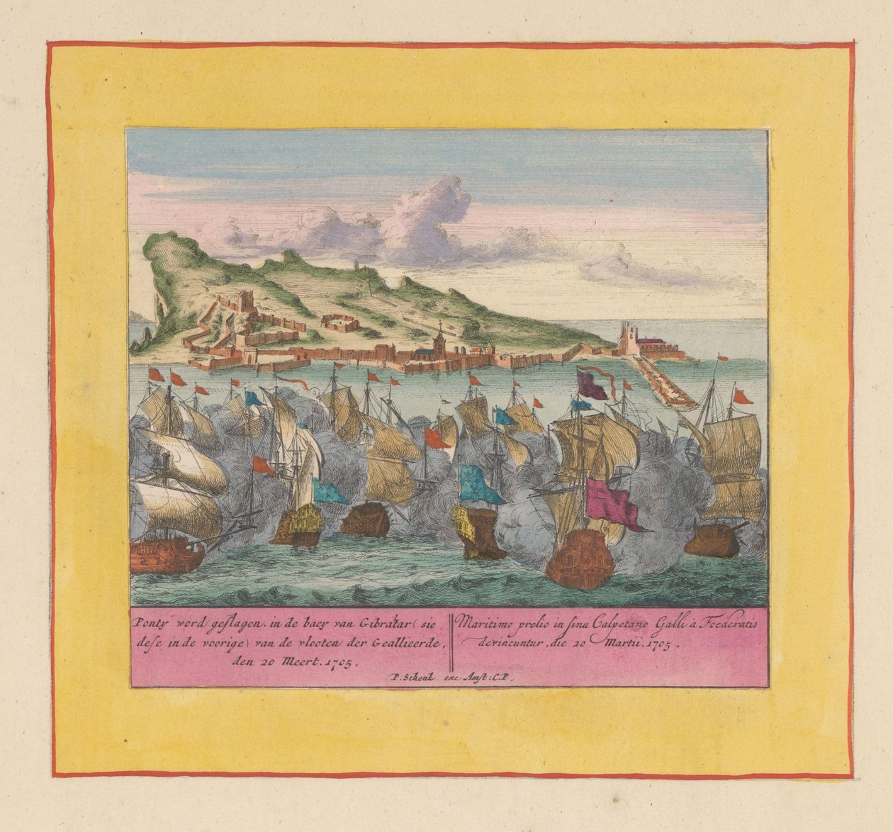 Battaglia navale a Gibilterra, 1705 da Pieter Schenk (I)