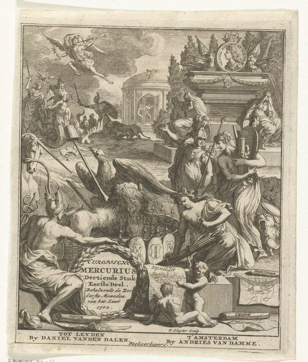 Frontespizio per il Mercurio Europeo del 1702 da Pieter Sluyter