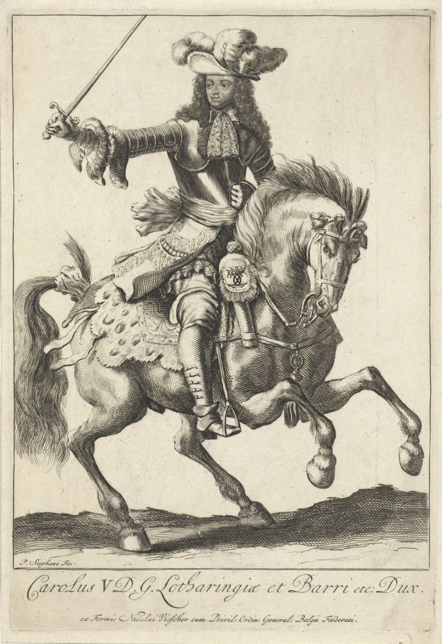 Ritratto equestre di Carlo V Leopoldo, duca di Lorena da Pieter Stevens (vermeld in 1689)