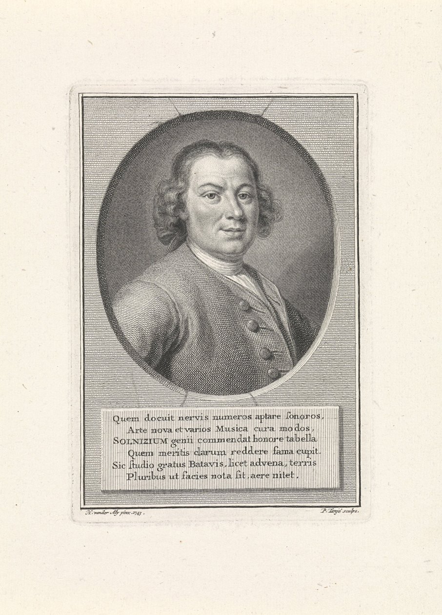 Ritratto del compositore Anton Wilhelm Solnitz 1708-1752, c. 1750 da Pieter Tanjé