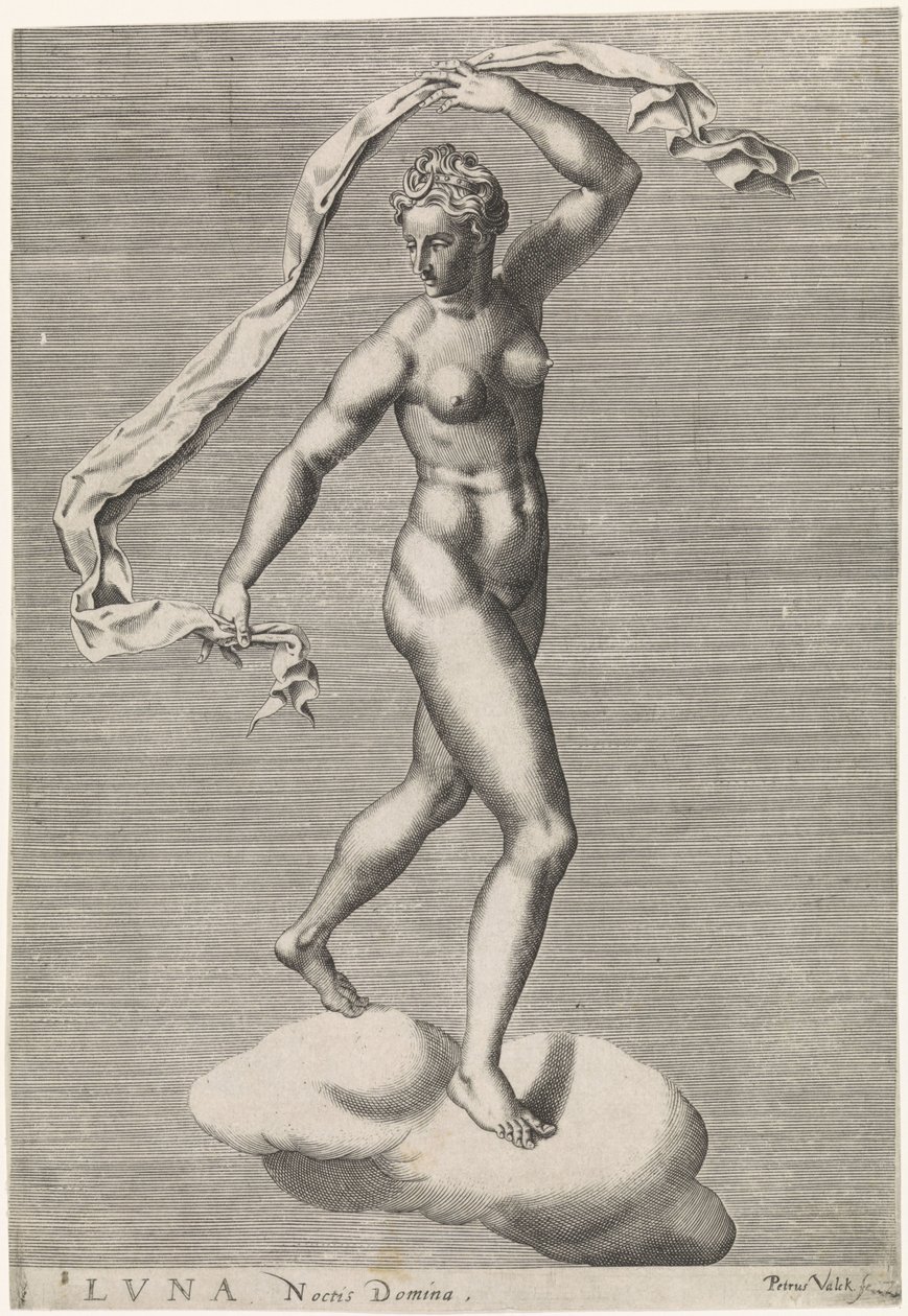 Diana come Luna su una nuvola (Luna Noctis Domina, I sette pianeti) da Pieter Valck