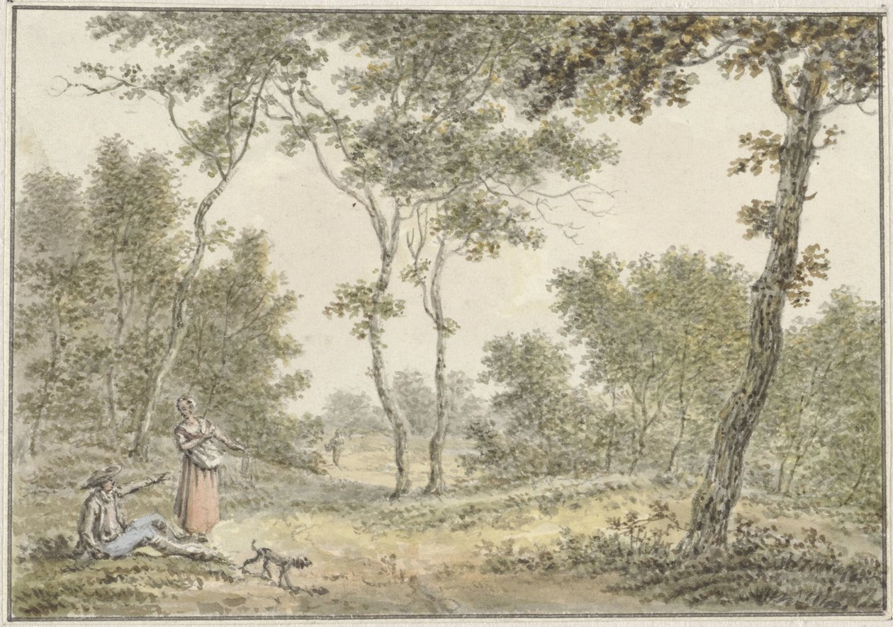 Paesaggio boschivo con alcune figure da Pieter de Goeje