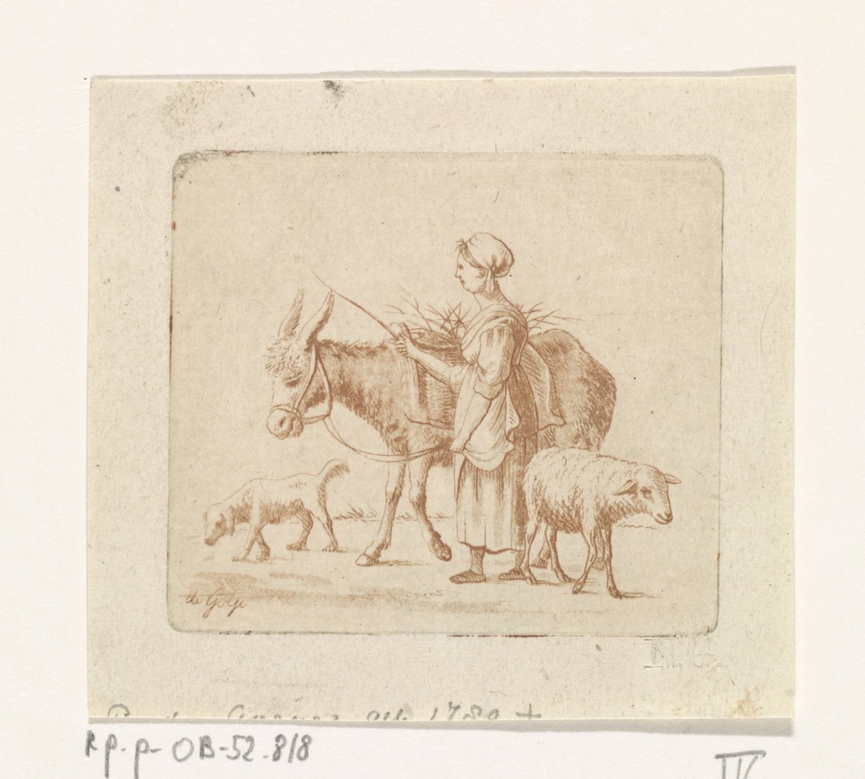 Pastora con mulo, pecora e cane da Pieter de Goeje