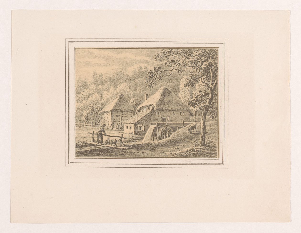 Paesaggio con mulino ad acqua e fienile da Pieter de Goeje
