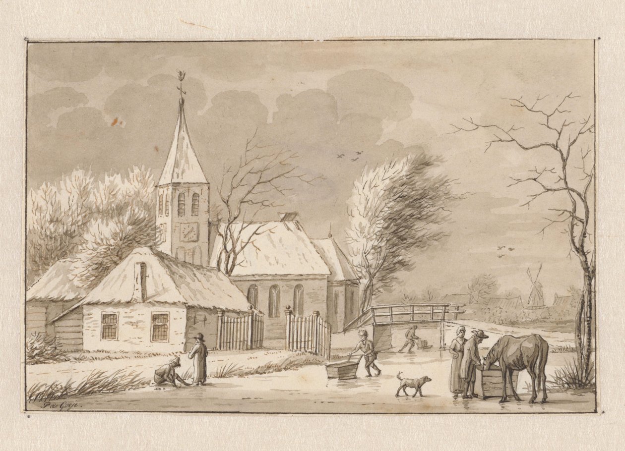 Panorama invernale nei pressi di una chiesa da Pieter de Goeje