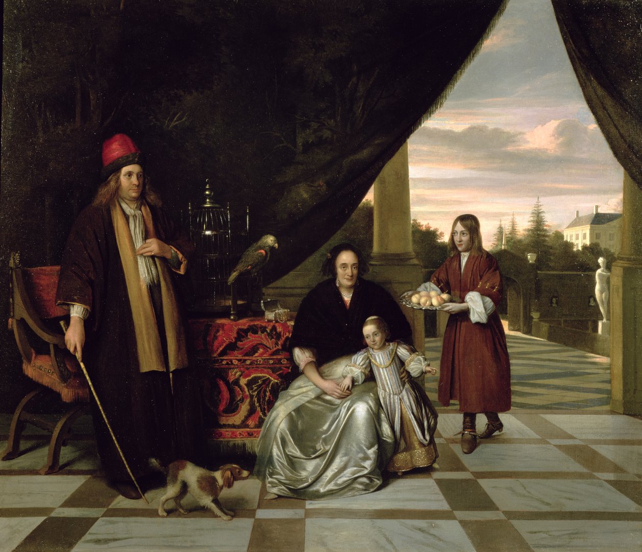 Ritratto di famiglia su una terrazza, 1667 da Pieter de Hooch