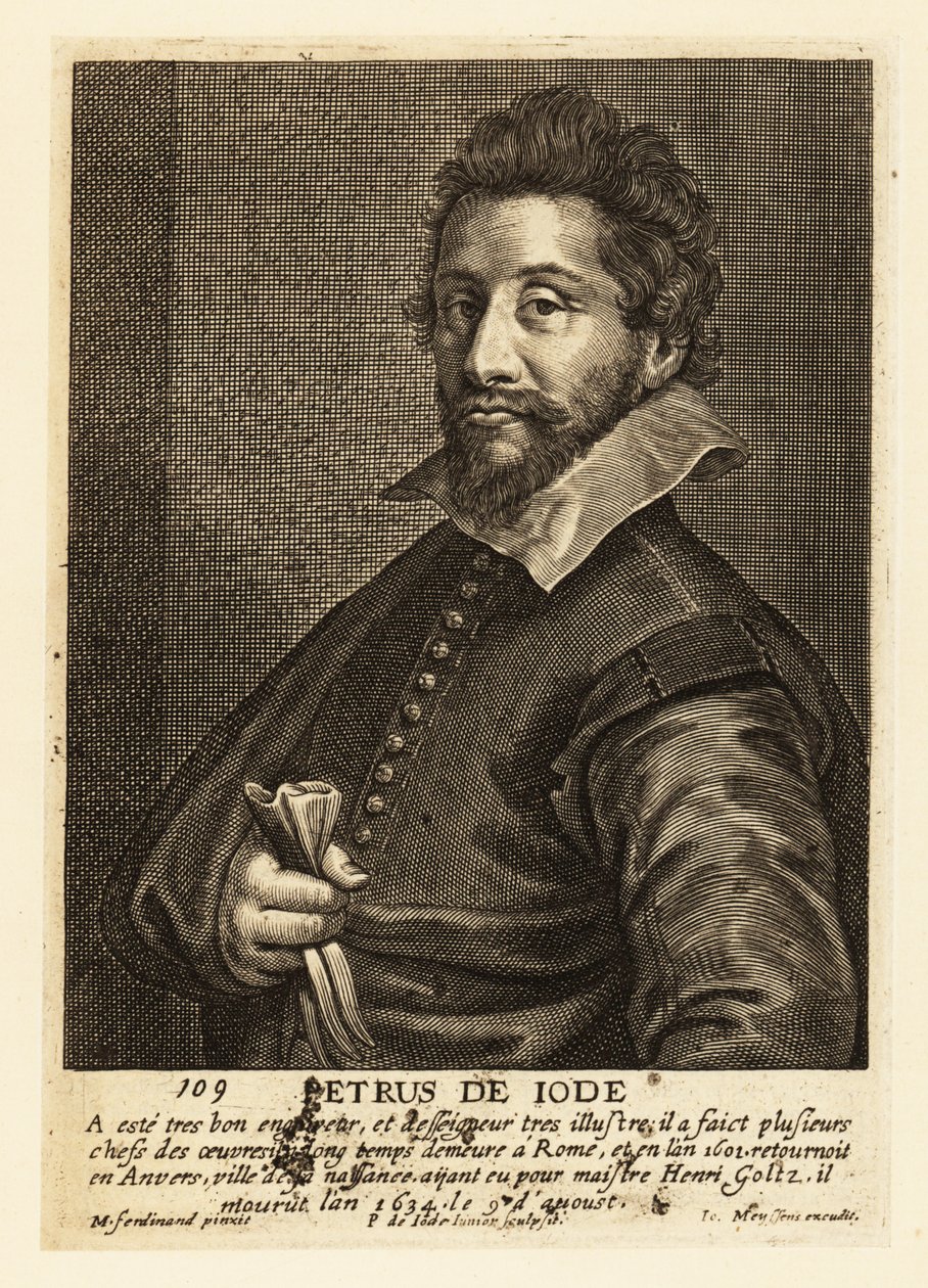 Ritratto di Pieter de Jode il Vecchio, incisore, disegnatore, editore e pittore fiammingo da Pieter de II Jode