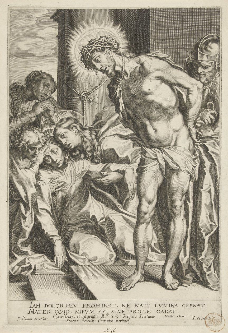 Cristo con corona di spine e Maria piangente da Pieter de Jode (I)