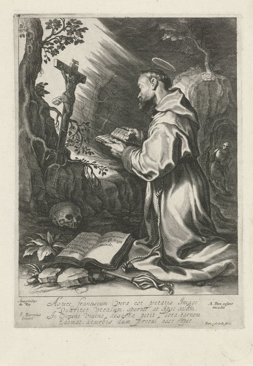 San Francesco inginocchiato davanti al crocifisso da Pieter de Jode (I)