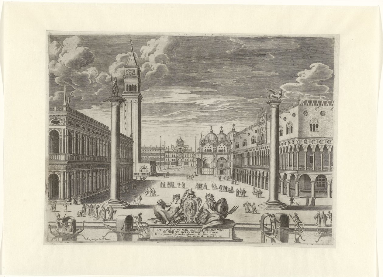 Veduta della Piazzetta a Venezia, 1585 da Pieter de Jode (I)