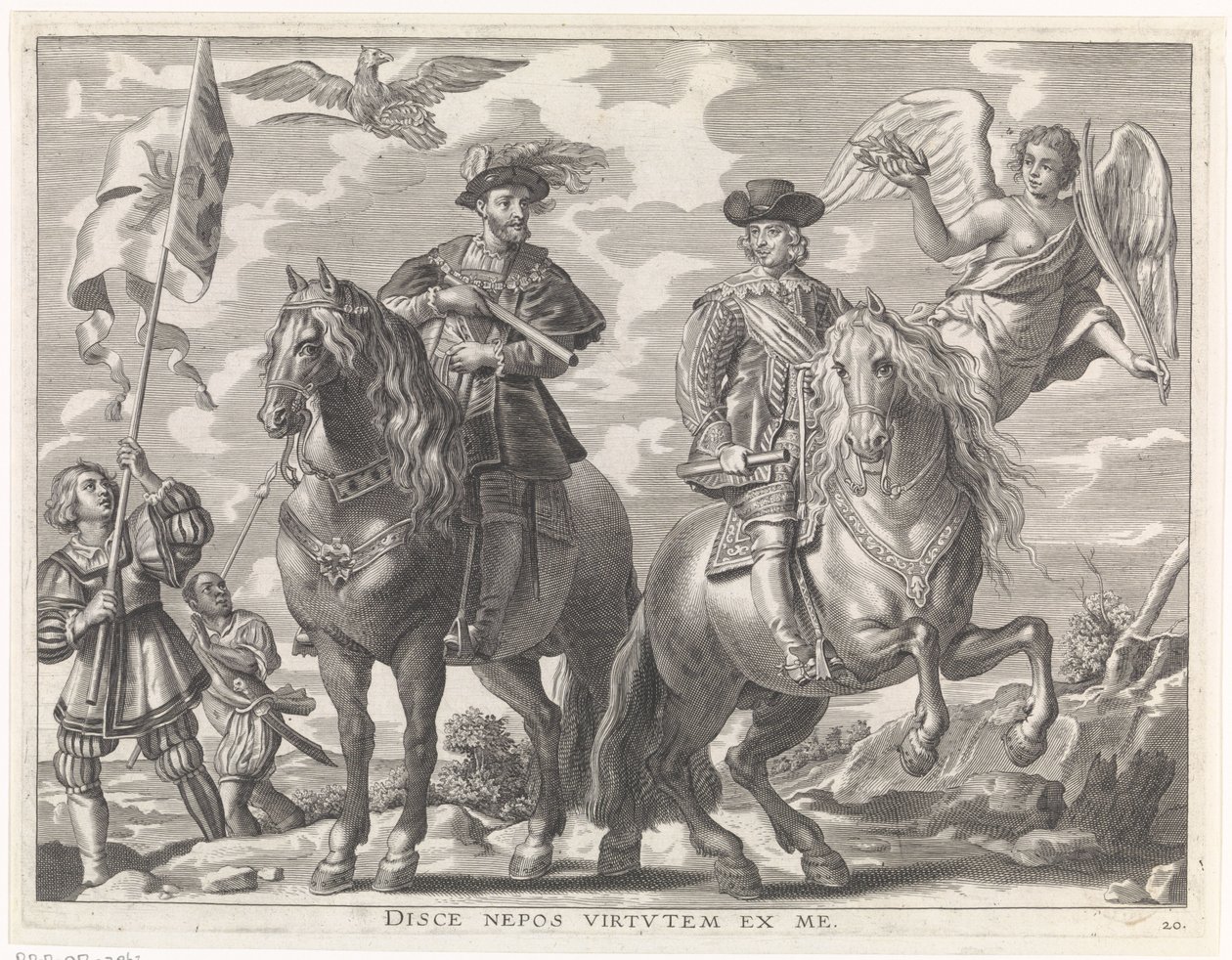 Carlo V e Ferdinando a cavallo da Pieter de Jode (II)