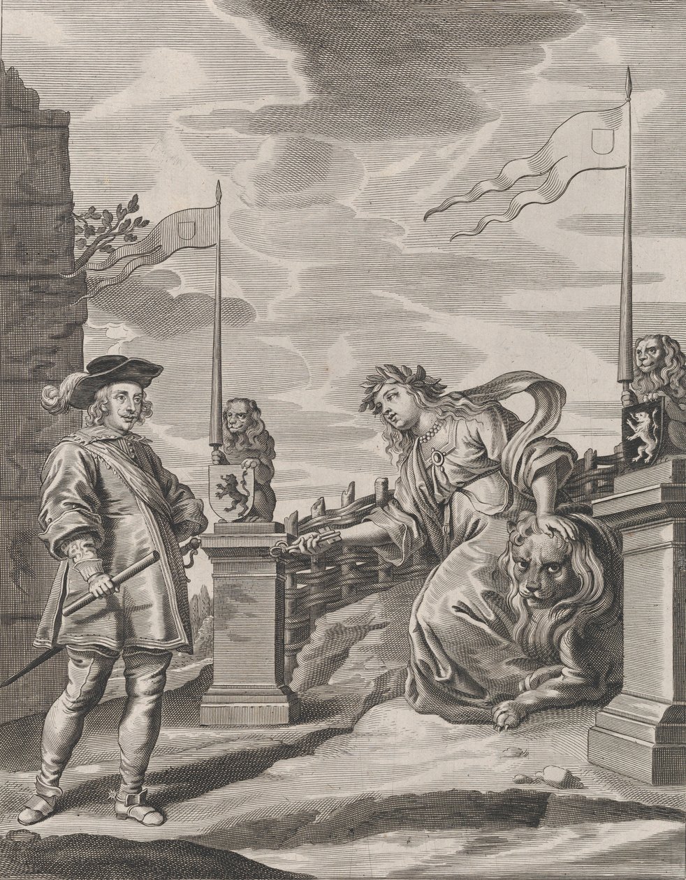 Piatto 6: Ferdinando riceve le chiavi della città di Gand, da Guillielmus Becanus da Pieter de Jode II