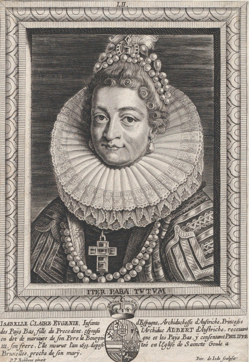 Ritratto di Isabella Clara Eugenia, Infanta di Spagna, ca. 1650 da Pieter de Jode II