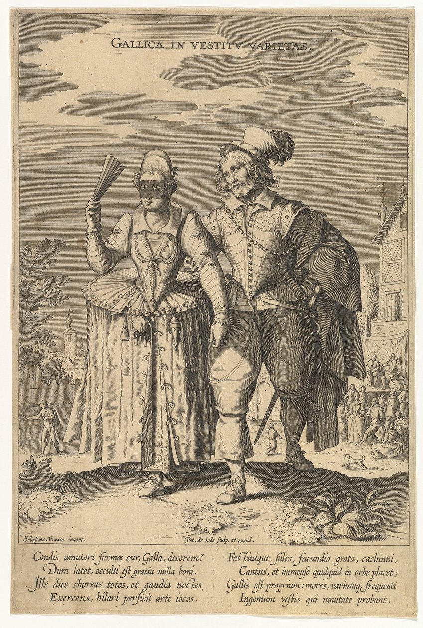 Gallica in Vestitu Varietas, da Fashions of Different Nations da Pieter de Jode I