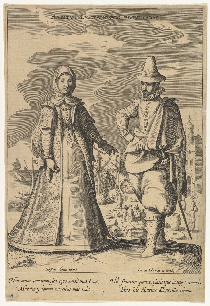 Habitus Lusitanorum Peculiaris, da Fashions of Different Nations da Pieter de Jode I