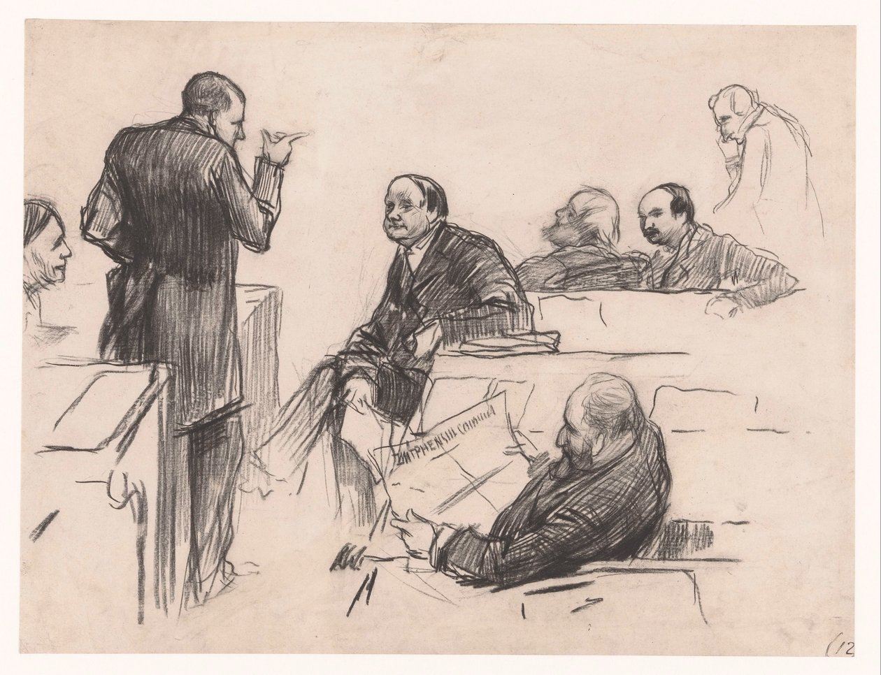 Membri del parlamento mr. H.C. Verniers van der Loeff, mr. A.J.W. Farncombe Sanders, mr. G.M. van der Linden, J. Willink e Jhr. mr. Ruys van Beerenbroek da Pieter de Josselin