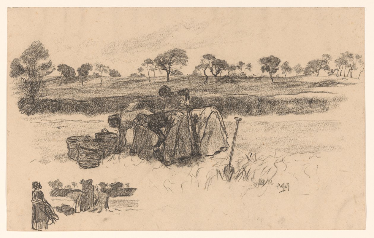 Donne che lavorano nel campo da Pieter de Josselin