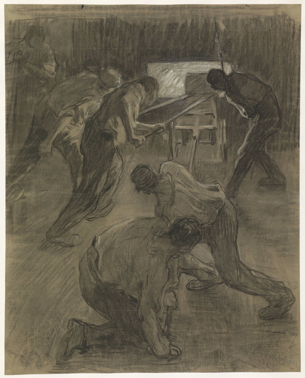 Sei lavoratori al lavoro nelle fonderie da Pieter de Josselin