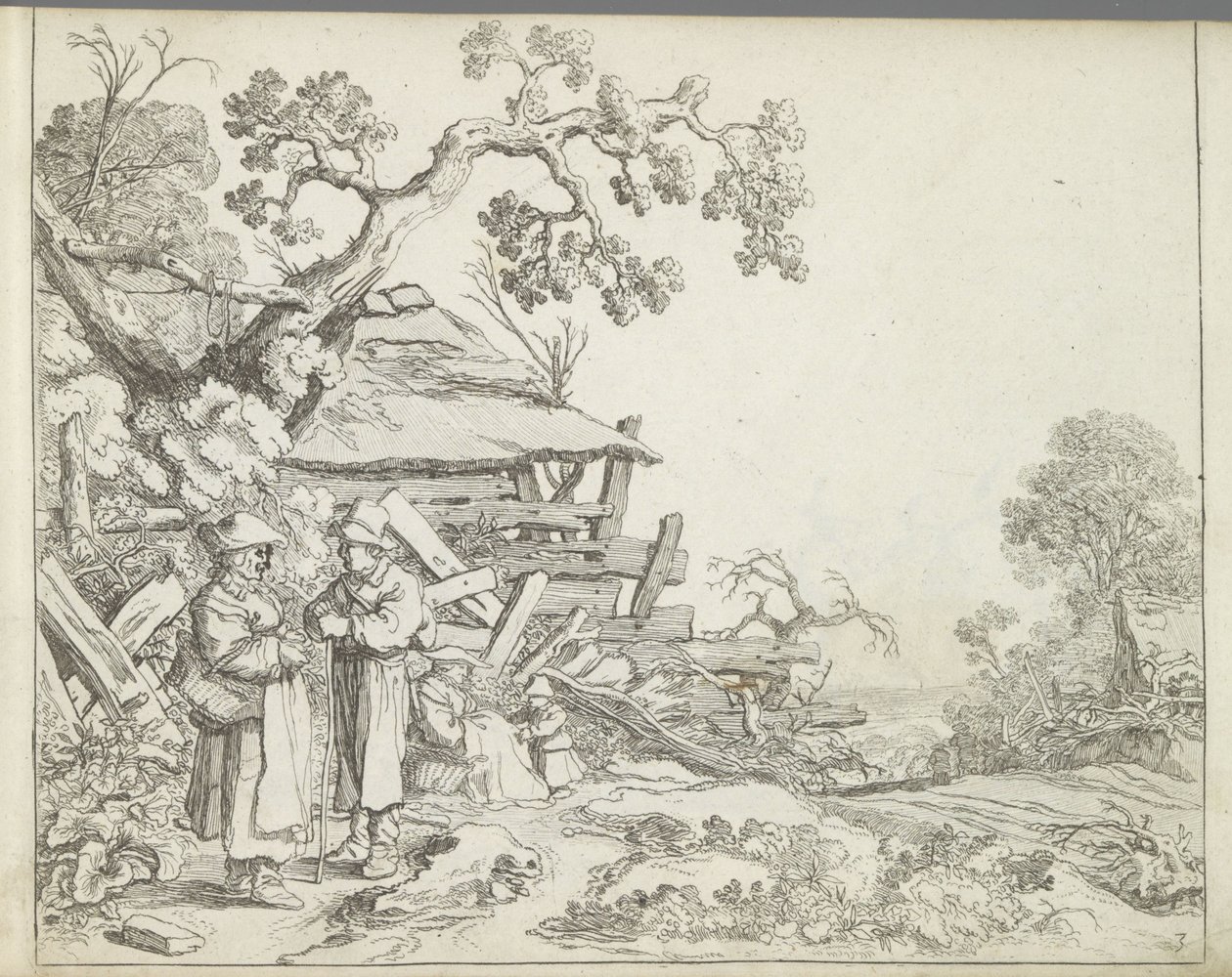 Paesaggio con contadino e contadina da Pieter de Molijn