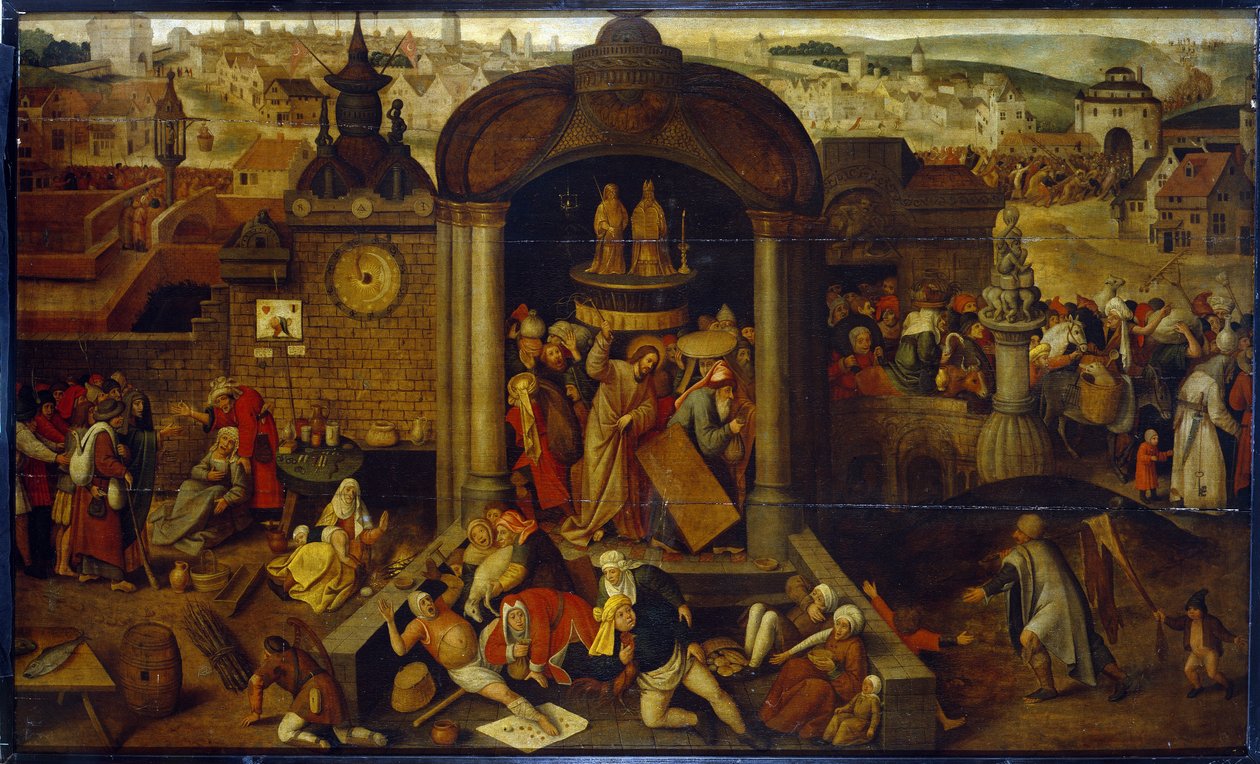 Cristo che scaccia i mercanti dal Tempio da Pieter Bruegel the Elder