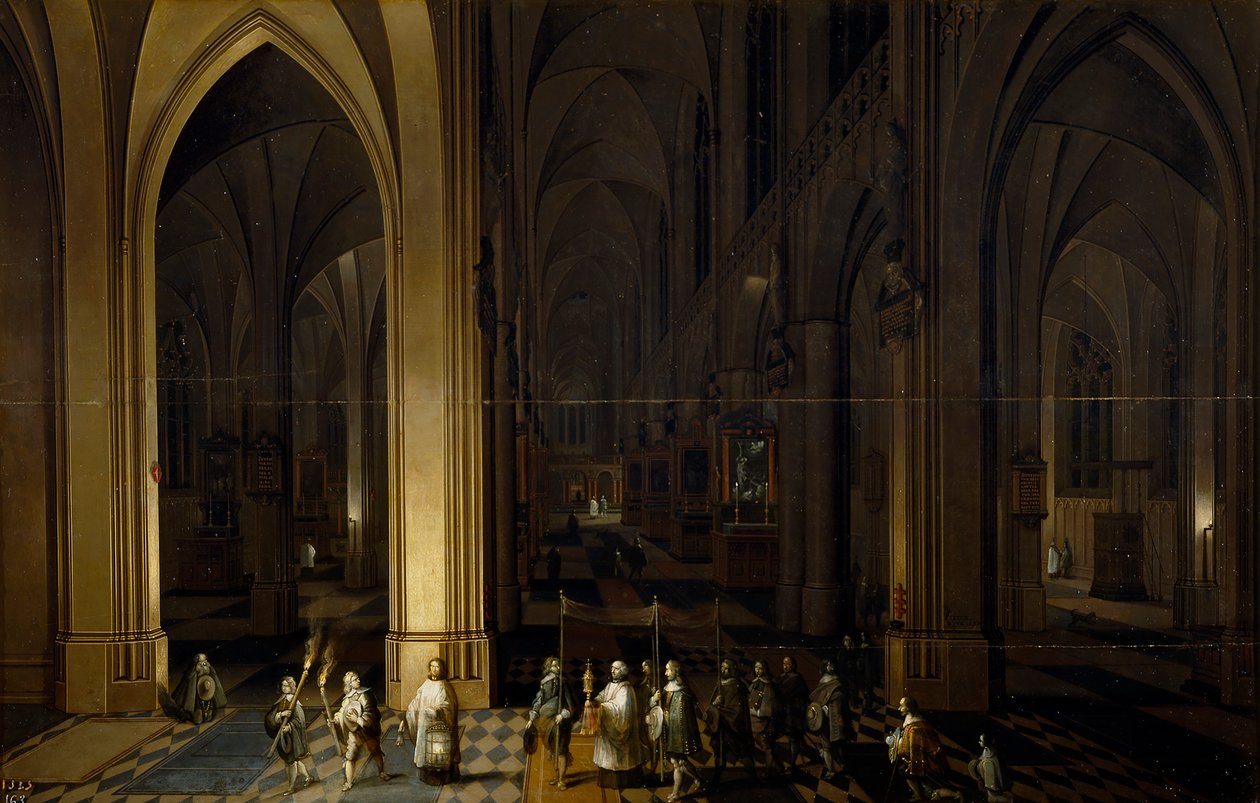 Interno di una chiesa da Pieter the Elder Neefs