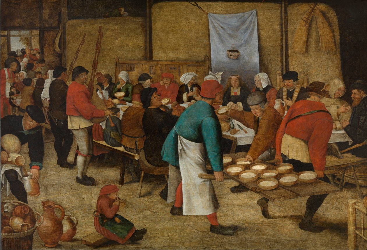 Matrimonio di un contadino in un fienile, 1616 circa (olio su tavola) da Pieter the Younger Brueghel