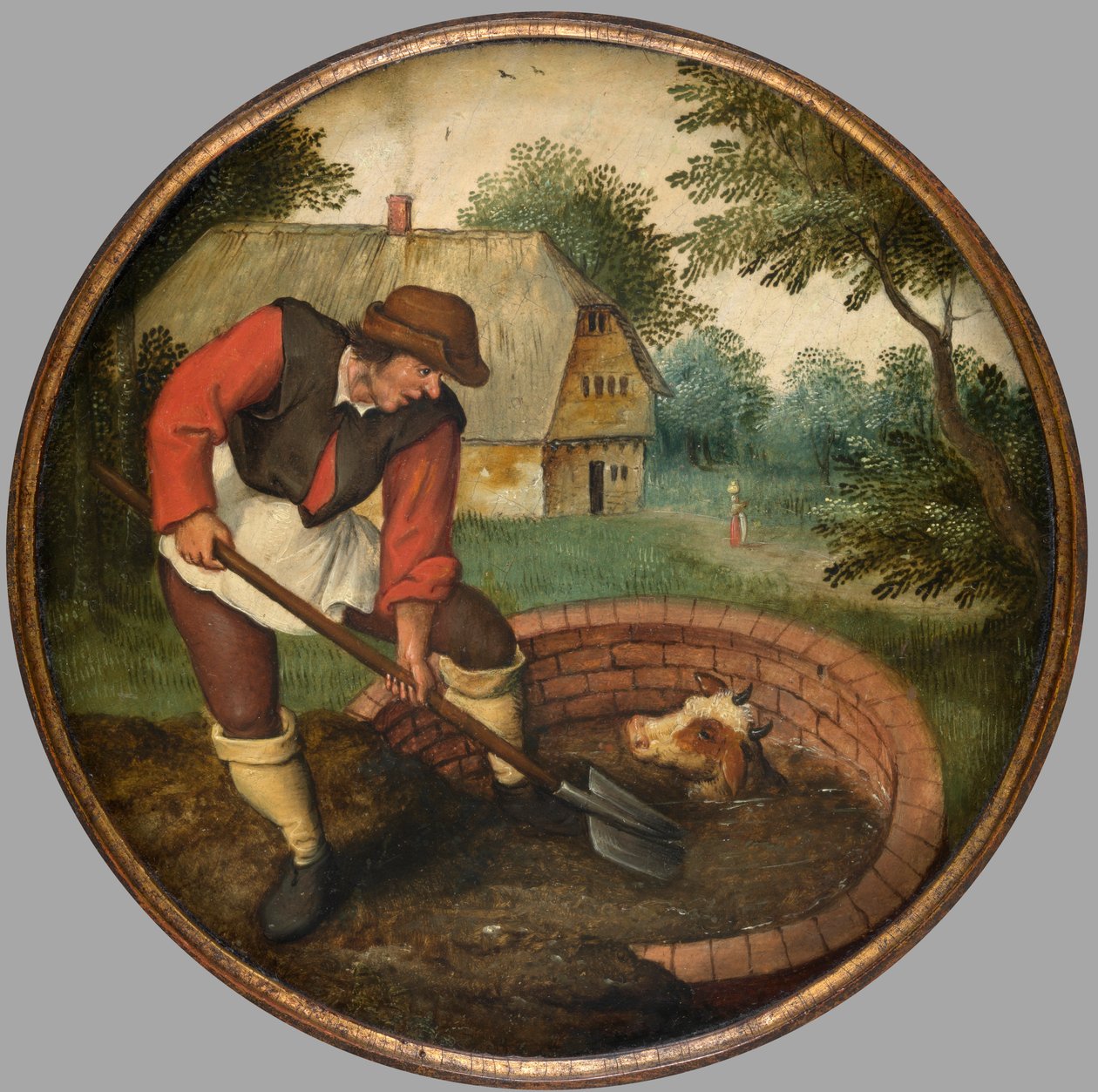 È troppo tardi per riempire il pozzo dopo che il vitello è annegato, c.1594 da Pieter the Younger Brueghel