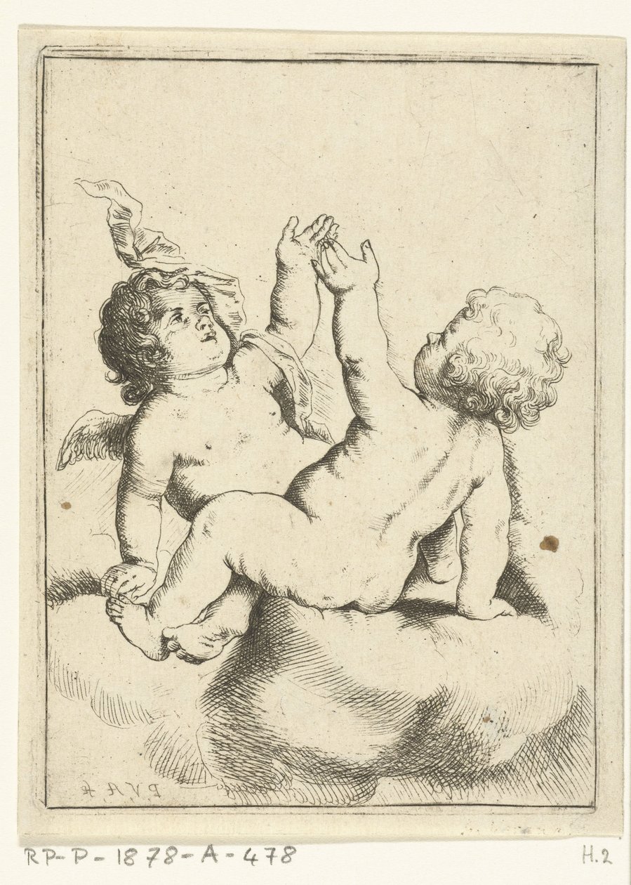 Un angelo e un bambino su una nuvola da Pieter van Avont