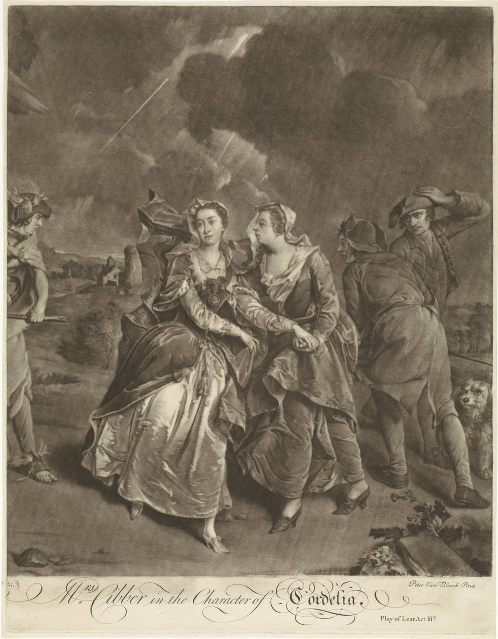Attrice Susannah Maria Cibber nel ruolo di Cordelia da Pieter van Bleeck