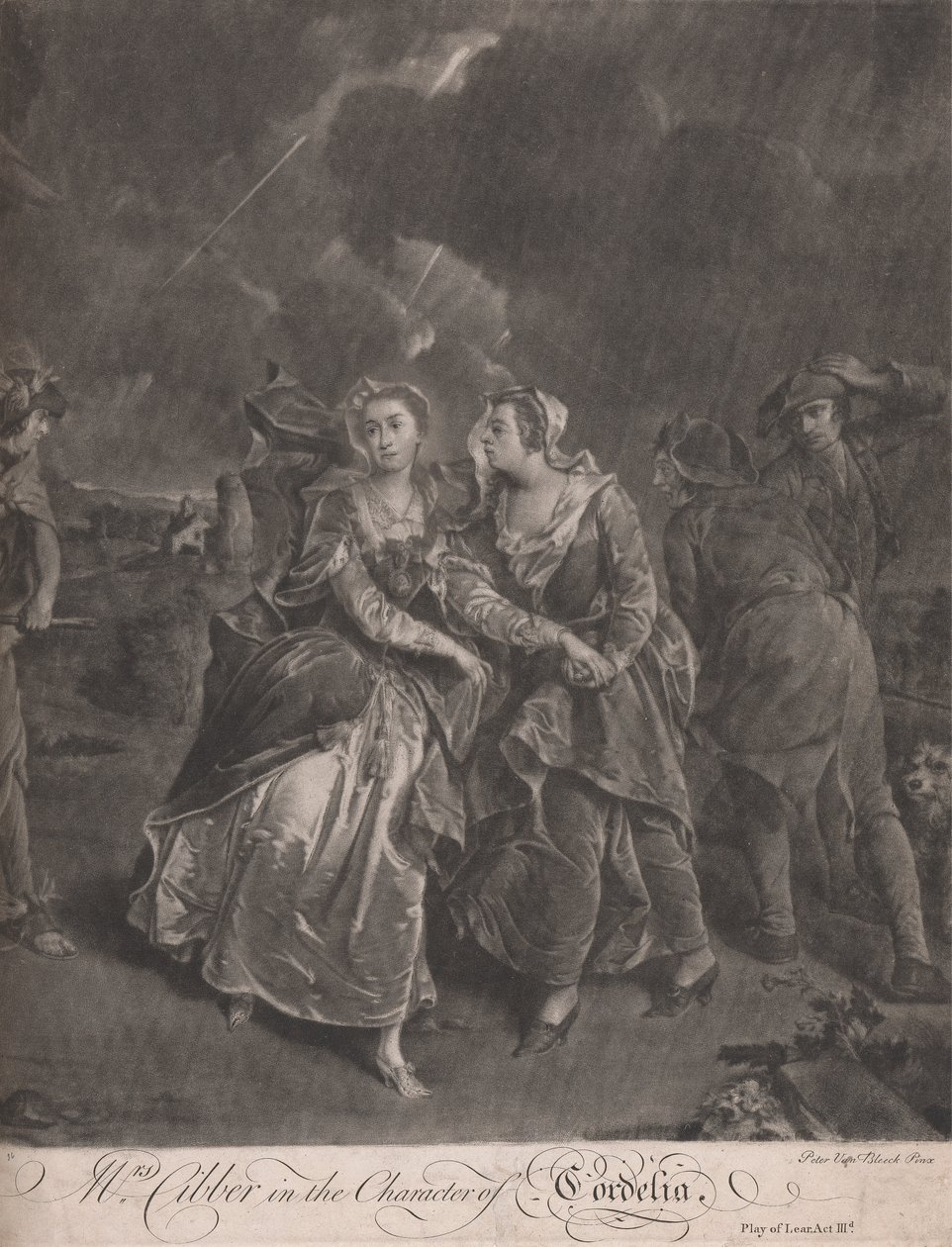 Mrs. Cibber nel ruolo di Cordelia nel dramma Re Lear, Atto III da Pieter van Bleeck