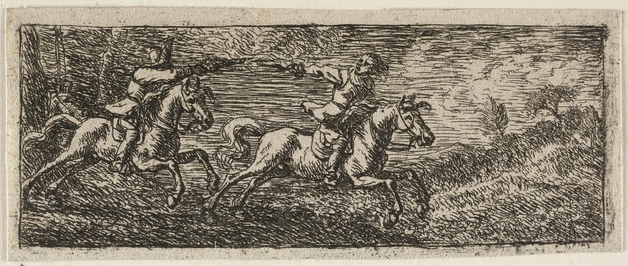 Due cavalieri in lotta da Pieter van Laer