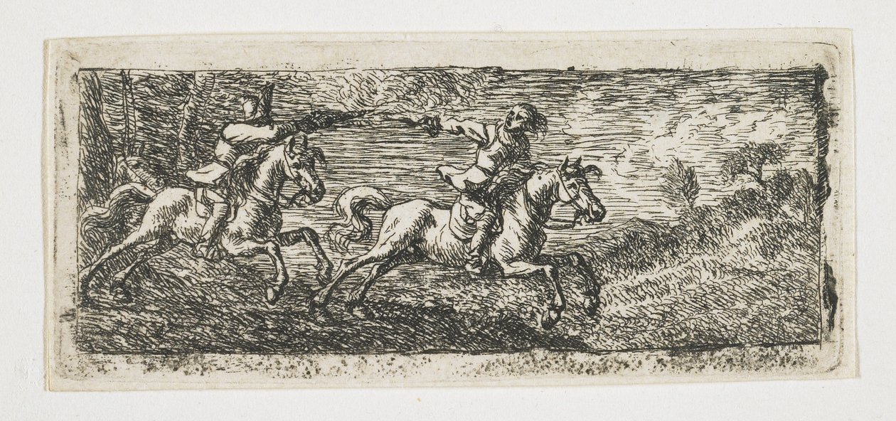 Due cavalieri che combattono da Pieter van Laer