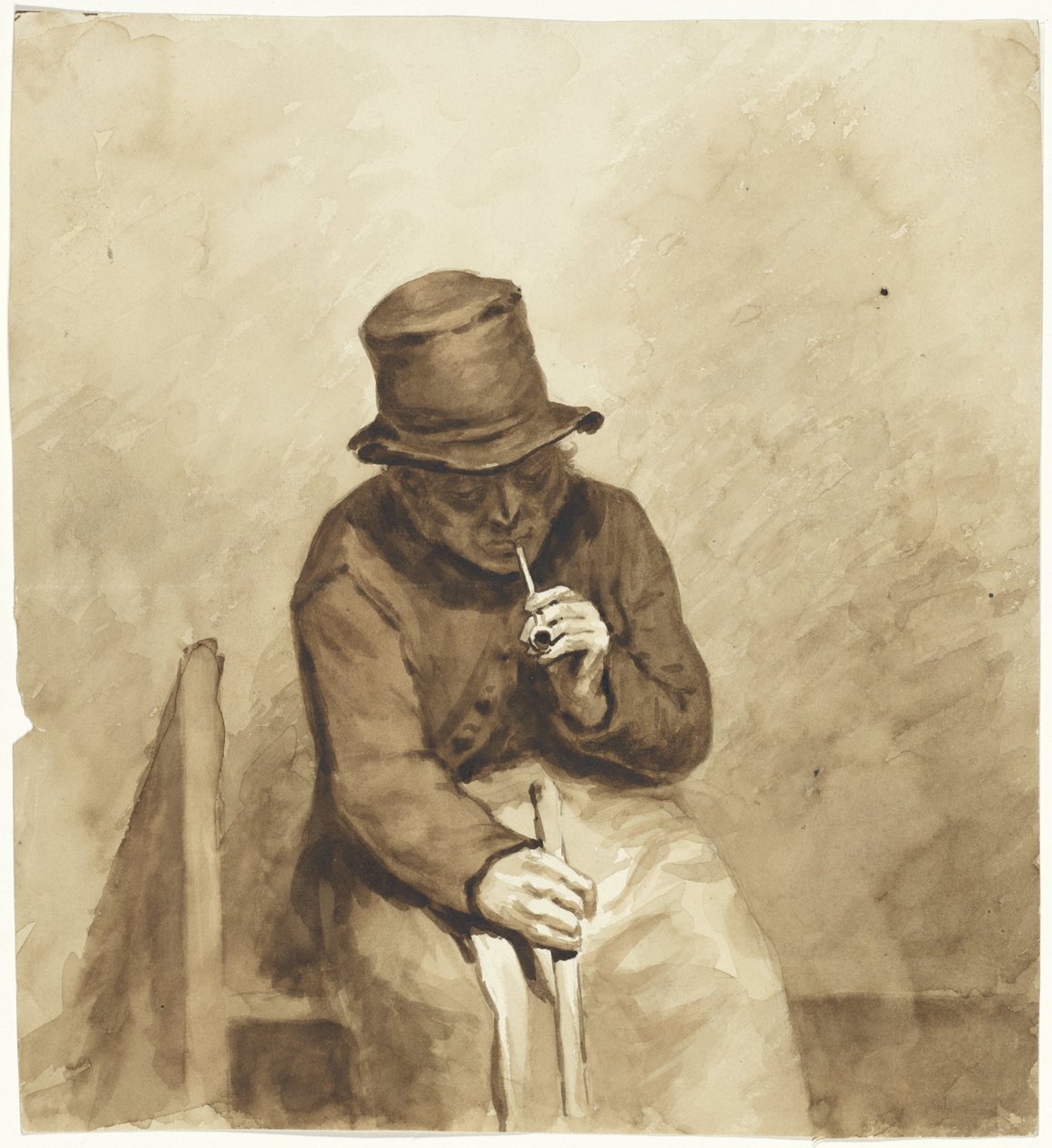Uomo seduto che fuma da Pieter van Loon